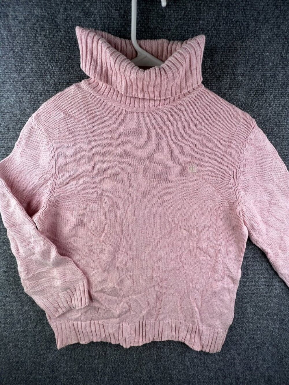 Lauren Ralph Lauren Women’s Sweater Pink Long Sleeve Turtleneck Cotton Large